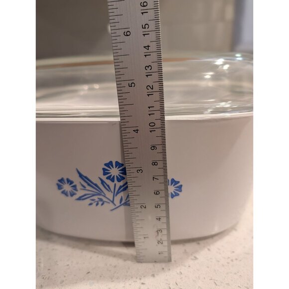 Vintage CorningWare Blue Cornflower Casserole Dish Lid Metal Rack 5 quart - Picture 16 of 16